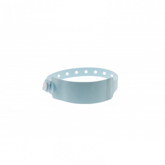 BRACELET EN VINYLE ADULTE HOPITAL AVEC ETIQUETTE BLEU PALE 1474062