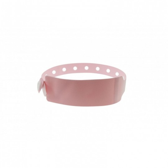 BRACELET EN VINYLE ADULTE HOPITAL AVEC ETIQUETTE ROSE PALE 1474063