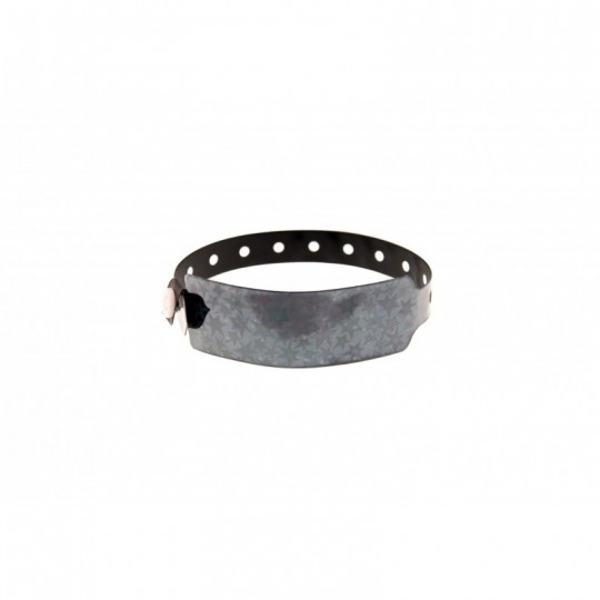 BRACELET HOLOGRAPHIQUE NOIR AVEC ETOILES TAILLE XL 1474165