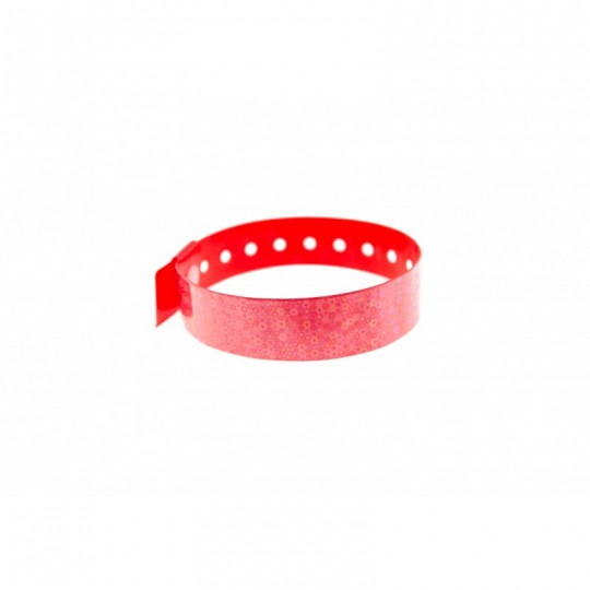 BRACELET HOLOGRAPHIQUE ROUGE TAILLE L AVEC BULLES 1474104