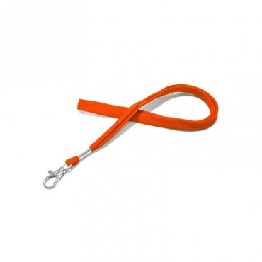 Cordon tour de cou tube 12mm avec crochet orange x100 1437289