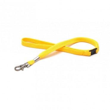 Cordon Tour de cou tube en polyester 12 mm jaune crochet métal x100 1437293 Cordon Tour de cou tube en polyester 12 mm jaune crochet métal x100 1437293