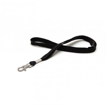 Cordon Tour de cou tube en polyester 12 mm noir crochet métal x100 1437296 Cordon Tour de cou tube en polyester 12 mm noir crochet métal x100 1437296
