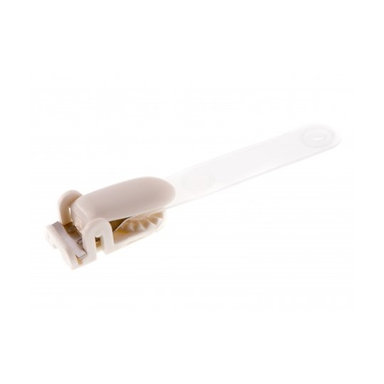 Pince Bretelle plastique avec lanière en couleur IDP13 x100 1411110 blanc