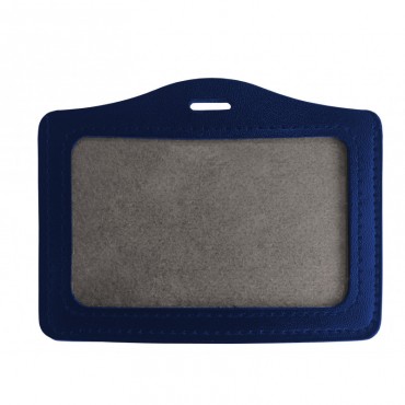 Porte-badge rigide aspect cuir horizontal 1 carte CB BLEU 1453263 Porte-badge rigide aspect cuir horizontal 1 carte CB BLEU 1453263