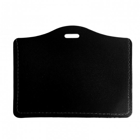 Porte-badge rigide aspect cuir horizontal 1 carte CB NOIR 1453261