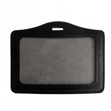 Porte-badge rigide aspect cuir horizontal 1 carte CB NOIR 1453261 Porte-badge rigide aspect cuir horizontal 1 carte CB NOIR 1453261