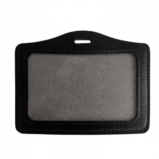 Porte-badge rigide aspect cuir horizontal 1 carte CB NOIR 1453261