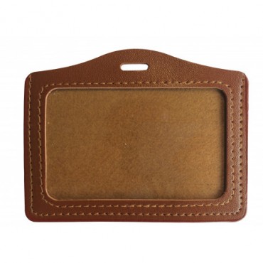 Porte-badge rigide aspect cuir horizontal 1 carte CB MARRON 1453262 Porte-badge rigide aspect cuir horizontal 1 carte CB MARRON 1453262