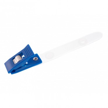 Pince Crocodile plastique avec lanière translucide IDP12 x100 1412140 Bleu Pince Crocodile plastique avec lanière translucide IDP12 x100 1412140 Bleu