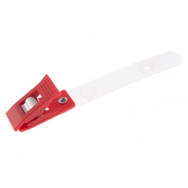 Pince Crocodile plastique avec lanière translucide IDP12 x100 1412130 Rouge Pince Crocodile plastique avec lanière translucide IDP12 x100 1412130 Rouge