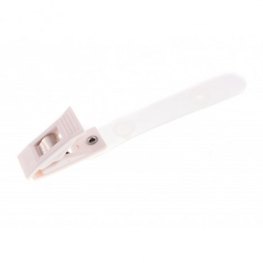 Pince Crocodile plastique avec lanière translucide IDP12 x100 1412100 Blanc Pince Crocodile plastique avec lanière translucide IDP12 x100 1412100 Blanc