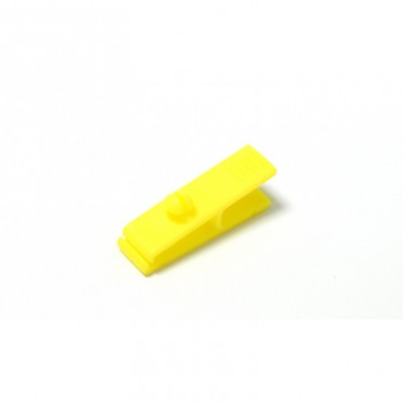 Pince Crocodile sans lanière plastique IDP14 x100 1413006 jaune Pince Crocodile sans lanière plastique IDP14 x100 1413006 jaune