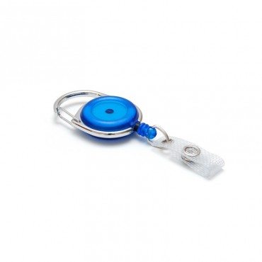 Enrouleur attache badge plastique translucide rond IDS980 x100 1461079 bleu Enrouleur attache badge plastique translucide rond IDS980 x100 1461079 bleu