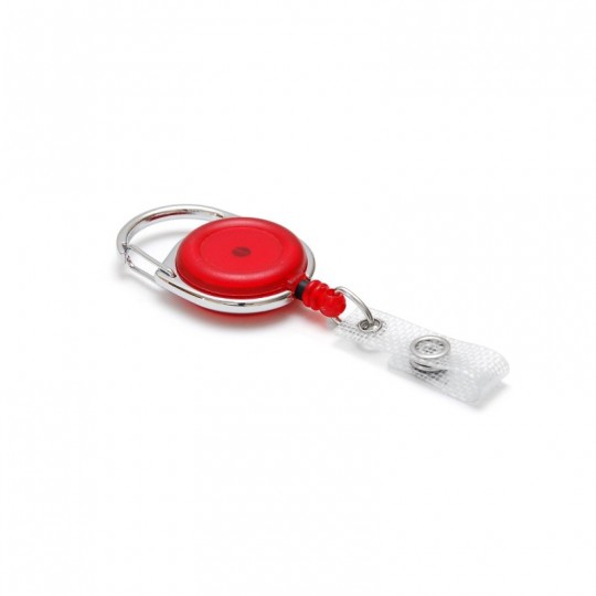 Enrouleur attache badge plastique translucide rond IDS980 x100 1461076 rouge