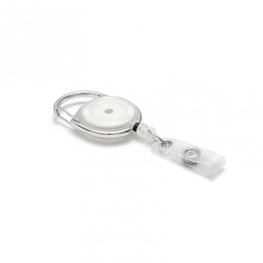 Enrouleur attache badge plastique translucide rond IDS980 x100 1461078 blanc Enrouleur attache badge plastique translucide rond IDS980 x100 1461078 blanc