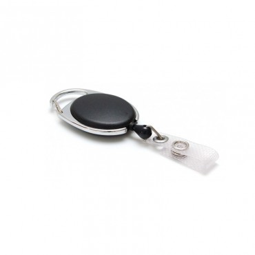 Enrouleur attache badge plastique translucide ovale IDS970 x100 1460073 noir Enrouleur attache badge plastique translucide ovale IDS970 x100 1460073 noir