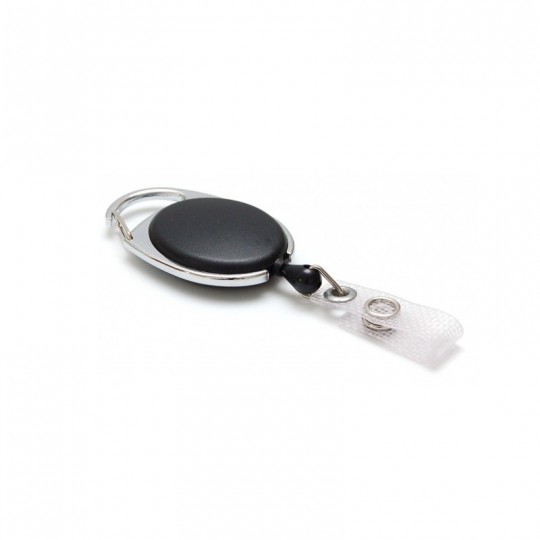 Enrouleur attache badge plastique translucide ovale IDS970 x100 1460073 noir