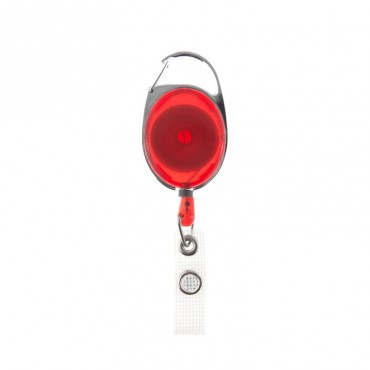 Enrouleur attache badge plastique translucide ovale IDS970 x100 1460076 rouge Enrouleur attache badge plastique translucide ovale IDS970 x100 1460076 rouge