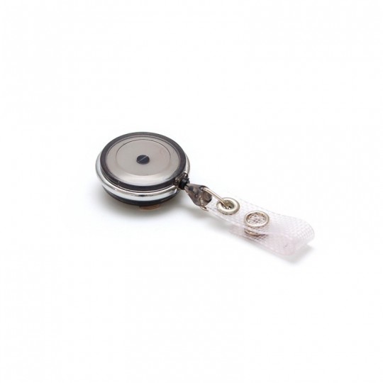 Enrouleur Zip plastique Attache Badge Cercle métal IDS950 x100 1473064 noir translucide