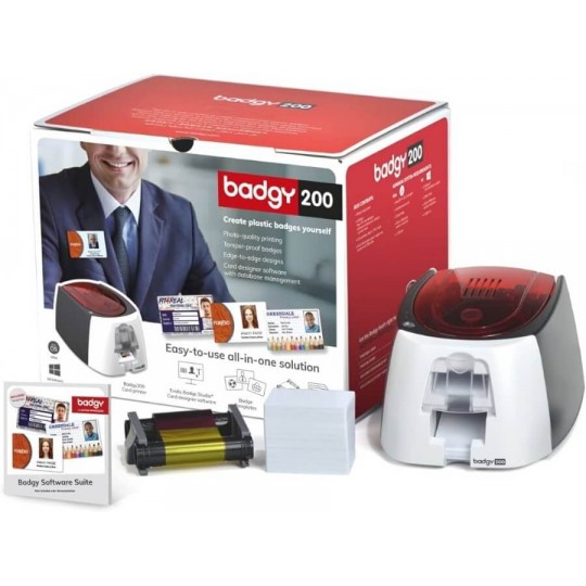 Imprimante à carte EVOLIS BADGY 200 - Réf: B22U0000RS - PACK COMPLET - Althus-Office