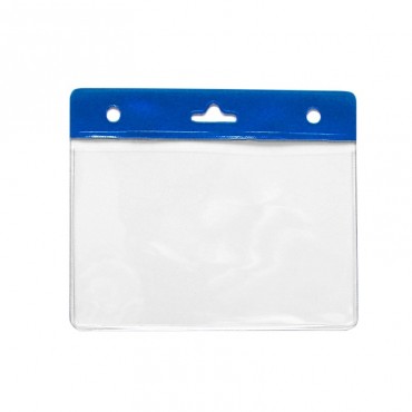 Porte-badge souple vinyle avec bandeau bleu renforcé 1453051 Porte-badge souple vinyle avec bandeau bleu renforcé 1453051