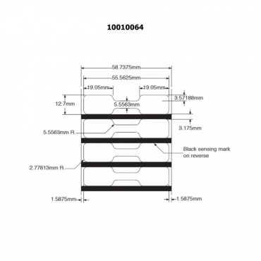 Étiquette en bobine thermique direct bijouterie ZEBRA 8000D 10010064 56 x 13 mm - Sans Rabat - Althus-Office