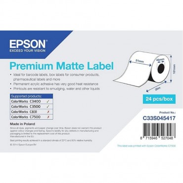 Étiquette Jet d'encre EPSON C33S045417 - Disponible sur Althus-Office