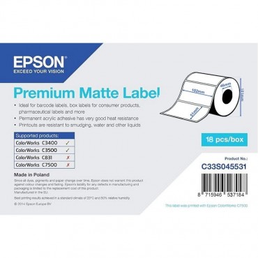 Étiquette Jet d'encre EPSON C33S045531 - Disponible sur Althus-Office.