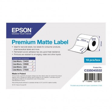 Étiquette Jet d'encre EPSON C33S045532 - Disponible sur Althus-Office.