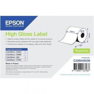 Étiquette Jet d'encre EPSON C33S045538 102x33M - Retrouvez ce produit sur Althus-Office.