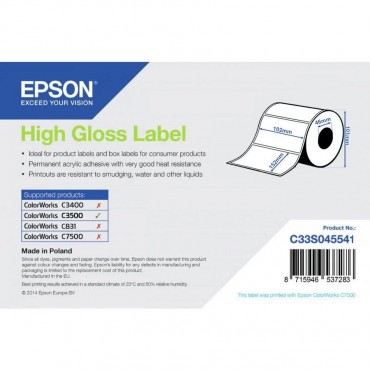 Étiquette Jet d'encre EPSON C33S045541 102x152mm - Disponible sur Althus-Office.