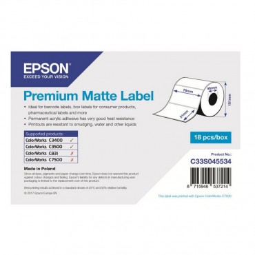 Étiquette Jet d'encre EPSON C33S045534 76x51mm - Disponible sur Althus-Office.