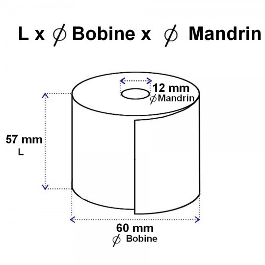 Bobine papier thermique 48g - 56157-30034 - BPA Free - 57x60x12mm - Althus-office