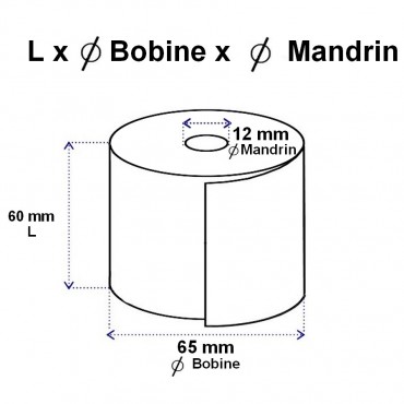 Bobine papier thermique 48g - 56160-40011 - PHENOL Free - 60x65x12mm - Althus-office Bobine papier thermique 48g - 56160-40011 - PHENOL Free - 60x65x12mm - Althus-office