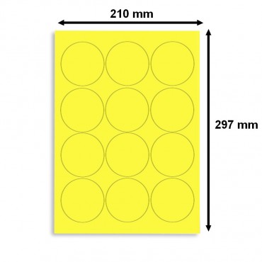Étiquette en planche A4 ronde, coloris jaune fluo Par lot de 10 - 0223 - Disponible chez Althus-Office Étiquette en planche A4 ronde, coloris jaune fluo Par lot de 10 - 0223 - Disponible chez Althus-Office
