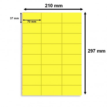 Étiquette 70 x 37 mm en planche A4, coloris jaune vif. - 3160 - Disponible chez Althus-Office Étiquette 70 x 37 mm en planche A4, coloris jaune vif. - 3160 - Disponible chez Althus-Office
