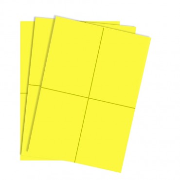 Planche A4 avec 4 étiquettes jaunes 105 x 148,5 mm - Idéale pour une identification claire - Althus-Office Planche A4 avec 4 étiquettes jaunes 105 x 148,5 mm - Idéale pour une identification claire - Althus-Office