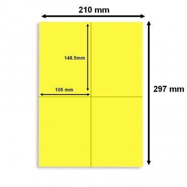 Étiquette jaune 105 x 148,5 mm - Planche A4 avec 4 étiquettes pour un marquage précis - Althus-Office Étiquette jaune 105 x 148,5 mm - Planche A4 avec 4 étiquettes pour un marquage précis - Althus-Office