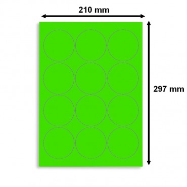 Étiquette en planche A4 ronde, coloris VERT fluo Par lot de 10 - 3398X10 - Disponible chez Althus-Office Étiquette en planche A4 ronde, coloris VERT fluo Par lot de 10 - 3398X10 - Disponible chez Althus-Office