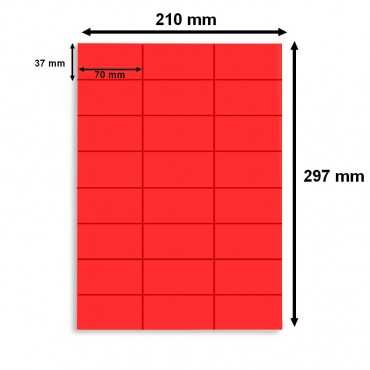 Étiquette 70 x 37 mm en planche A4, coloris rouge fluo. LOT DE 10 BOITES - 3388X10 - Disponible chez Althus-Office Étiquette 70 x 37 mm en planche A4, coloris rouge fluo. LOT DE 10 BOITES - 3388X10 - Disponible chez Althus-Office
