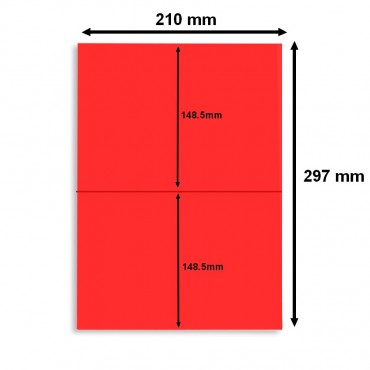 Étiquette rouge fluo 210 x 148,5 mm - Planche A4 avec 2 étiquettes pour un marquage net - Althus-Office Étiquette rouge fluo 210 x 148,5 mm - Planche A4 avec 2 étiquettes pour un marquage net - Althus-Office