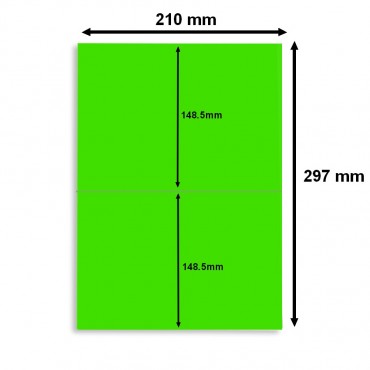 Étiquette vert fluo 210 x 148,5 mm - Planche A4 avec 2 étiquettes pour un marquage net - Althus-Office Étiquette vert fluo 210 x 148,5 mm - Planche A4 avec 2 étiquettes pour un marquage net - Althus-Office