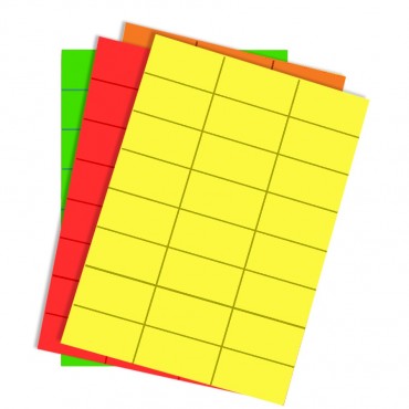 Lot de 10 boites d’étiquettes en planche A4 rectangles différents coloris fluo - Disponible chez Althus-Office Lot de 10 boites d’étiquettes en planche A4 rectangles différents coloris fluo - Disponible chez Althus-Office