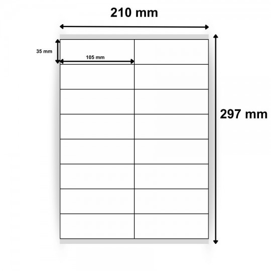 Étiquettes adhésives A4 105 x 35 mm - Réf : 0176 | 1 600 étiquettes au total - Achetez dès maintenant sur Althus-Office