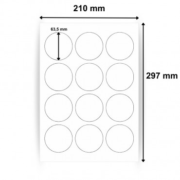 Planche d’étiquettes diamètre 63,5 mm - 12 étiquettes par feuille - Découvrez sur Althus-Office Planche d’étiquettes diamètre 63,5 mm - 12 étiquettes par feuille - Découvrez sur Althus-Office