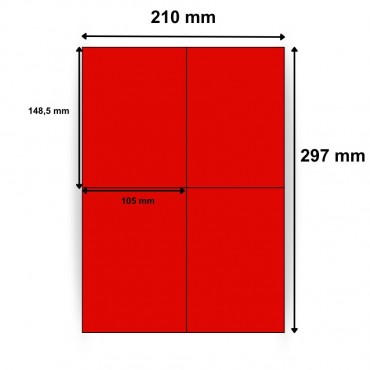 Étiquettes en papier vélin rouge 105 x 148,5 mm - 100 planches par boîte - Trouvez sur Althus-Office Étiquettes en papier vélin rouge 105 x 148,5 mm - 100 planches par boîte - Trouvez sur Althus-Office