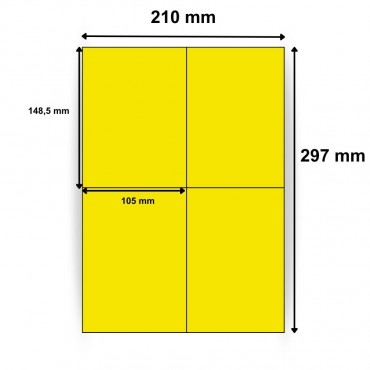 Étiquettes en papier vélin jaune 105 x 148,5 mm - 100 planches par boîte - Trouvez sur Althus-Office Étiquettes en papier vélin jaune 105 x 148,5 mm - 100 planches par boîte - Trouvez sur Althus-Office