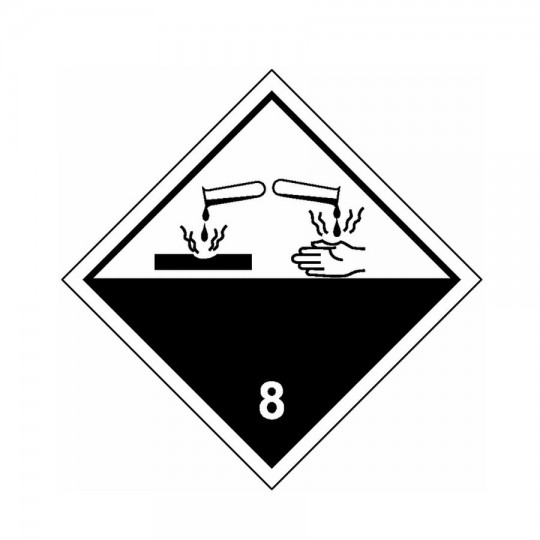 Étiquette réglementaire n° 8 pour transport de matières corrosives– Sélectionnez sur Althus-Office