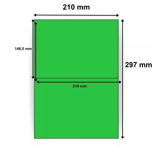 Etiquette en planche A5 couleur vive 210 x 148,5 mm boite de 100 planches 2628X10